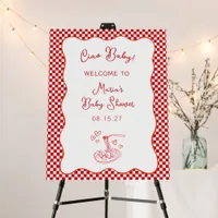 Ciao Baby! Italian Red Baby Shower Welcome Sign