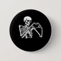 Skeleton Heart Hands Sign Halloween Costume Trendi Button