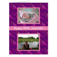 Jumbo Sized Happy Birthday Now and Then Photos Card