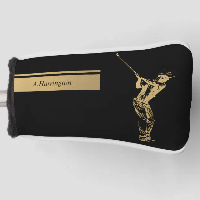 The golden golfer  golf head cover