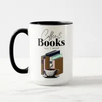 Coffee and Books is All I Need Vintage Mug