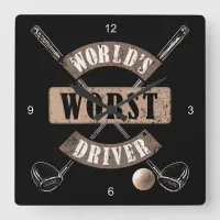 World's Worst Driver WWDa Square Wall Clock