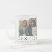 Minimalist Modern Chic Best Friends Frosted Glass Coffee Mug