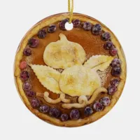 Pumpkin Pie Food Photo Christmas Ceramic Ornament