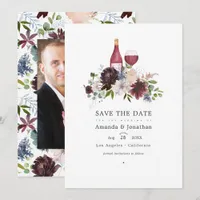 Burgundy and Blush Wine themed Wedding Save The Date