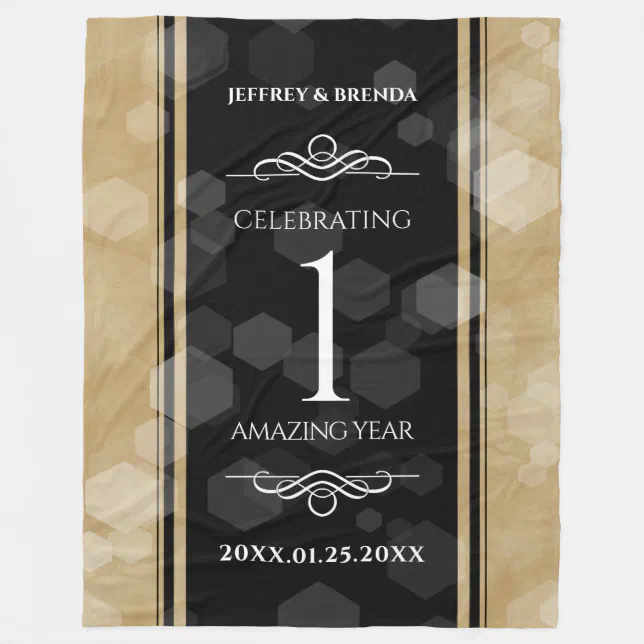 Elegant 1st Paper Wedding Anniversary Celebration Fleece Blanket