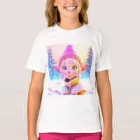 Cute Pink Elf Whimsical Christmas T-Shirt