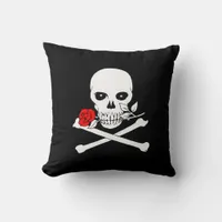 Jolly Roger (Rose) Throw Pillow