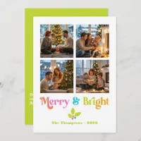 Non-Traditional Merry & Bright Modern Christmas Holiday Card