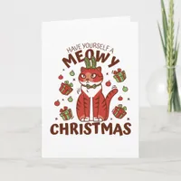 Meowy Christmas Holiday Card