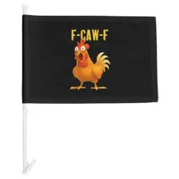F Caw F Funny Chicken Meme Trendy Modern Style Car Flag