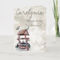 BUTTERFLY WISHING WELL BRIDESMAID INVITE