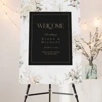 Ebony Ivory Floral Wedding Welcome ID989 Foam Board