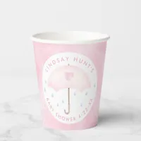 Pink Umbrella Baby Shower  Paper Cups