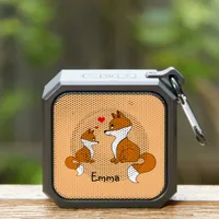 Cute foxes with hearts, hand drawn     bluetooth speaker