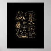 Frogs And Mushrooms Vintage Sketch – Aesthetic Gob Poster