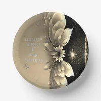 Modern Metallic Gold Floral Wedding Invitation Paper Bowls