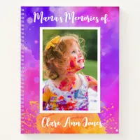 Pink Purple Watercolor Child Memory Notebook