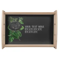 Vintage Gothic Black Roses Personalized Serving Tray