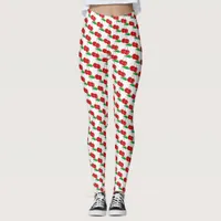 Cute Kawaii Red Cherries Summer Fruit Kids Leggings