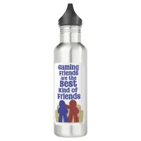 Gaming Friends Are Best Fun Meeple Design Stainless Steel Water Bottle