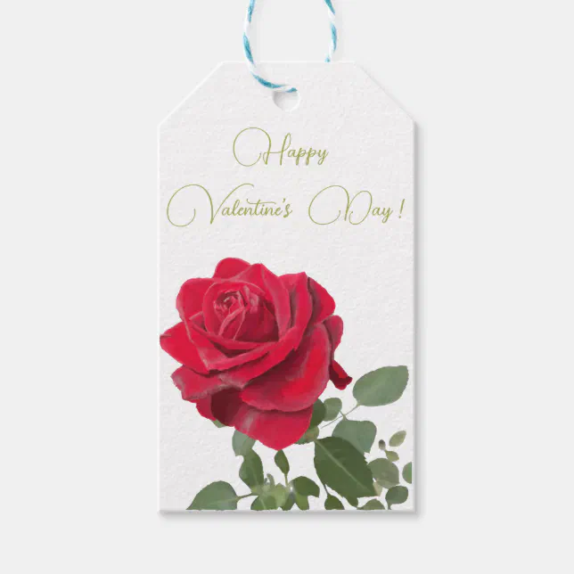 Red rose - love celebration - Valentine's Day Gift Tags