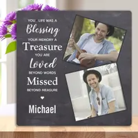 Rustic Family Photo  Sympathy Memorials Keepsake Plaque