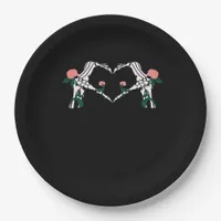 Never Wilts – Skeleton Hands Roses  Paper Plates