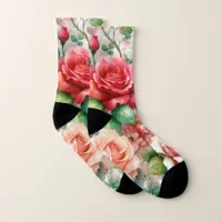 Whimsical Rose Pattern Socks