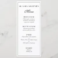 Modern Elegant Roaring 20s Wedding Photo Menu