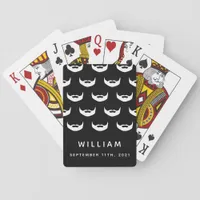 Beard black white name birthday party poker cards