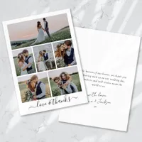 Calligraphy Script Multi Photo Wedding Thank You Card