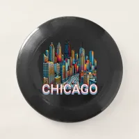 Pop art Comic Book Chicago, Illinois Skyline  Wham-O Frisbee