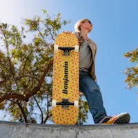 Bold Yellow Geometric Pattern Skateboard