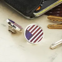 Modern Embossed American Flag Lapel Pin