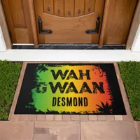 Wah Gwaan Jamaican Rasta Tropical Doormat