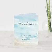 Watercolor Ocean Sea Summer Beach Thank You Card