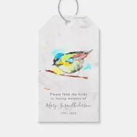 Feed the Birds in Loving Memory Funeral Gift Tags