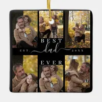 Best Dad Ever | Father's Day 6 Photo Collage Ceramic Ornament