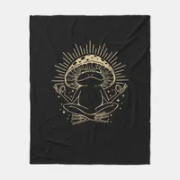 Frog & Minimalism Cottage  Aesthetic Goblincore Fleece Blanket