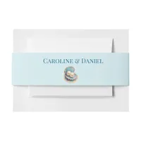 Beach Wedding Pearls Shell Elegant Ocean Theme  Invitation Belly Band