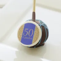 Glittery & Blue "50 & Fabulous" 50th Birthday Cake Pops