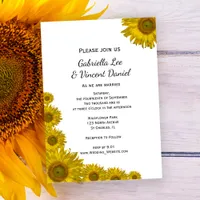 Yellow Sunflower Edge Wedding Invitation