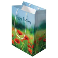 Colorful Field with Poppies Medium Gift Bag