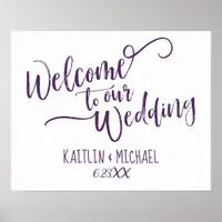 Brush Calligraphy Wedding Welcome Sign | Plum