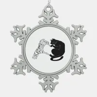 Till Death Cats Do Us Part Classic Snowflake Pewter Christmas Ornament
