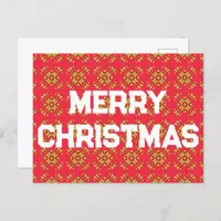 Geometric Christmas Pattern - Holiday Postcard