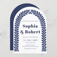 Mexican Blue Talavera Wedding Invitation