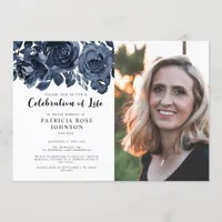 Roses Funeral Celebration of Life Photo Invitation