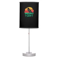 F-Caw-F Crow Bird Retro Sunset Vintage F-Caw-F Tri Table Lamp